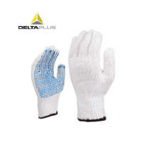 代尔塔208006 PVC点塑防滑作业手套 针织劳保手套棉纱手套